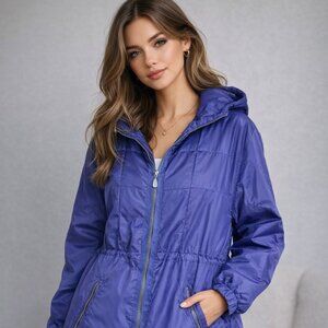 Eddie Bauer TEK Women's Blue Hooded Jacket Petite Large